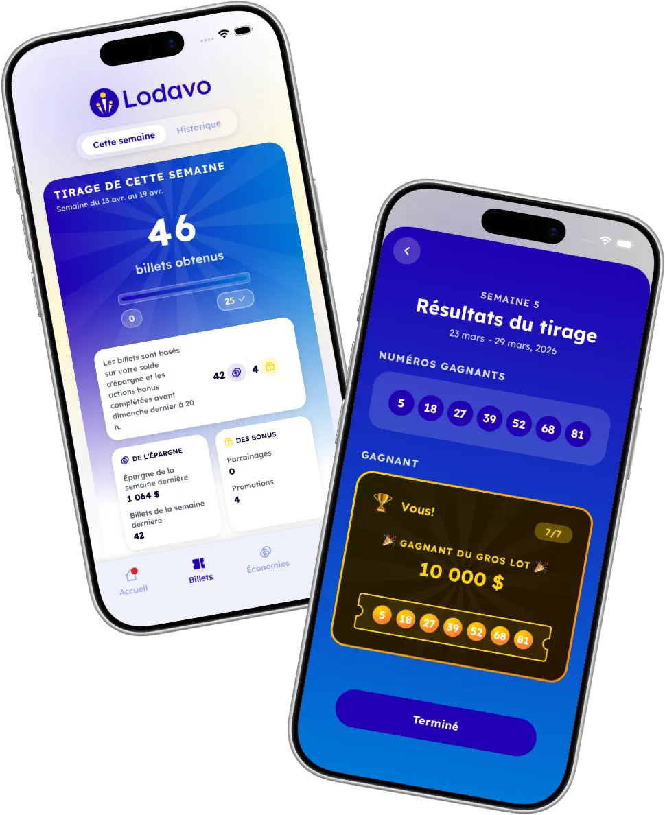 L’application Lodavo : le tirage d’épargne de la semaine et le gros lot de 10 000 $