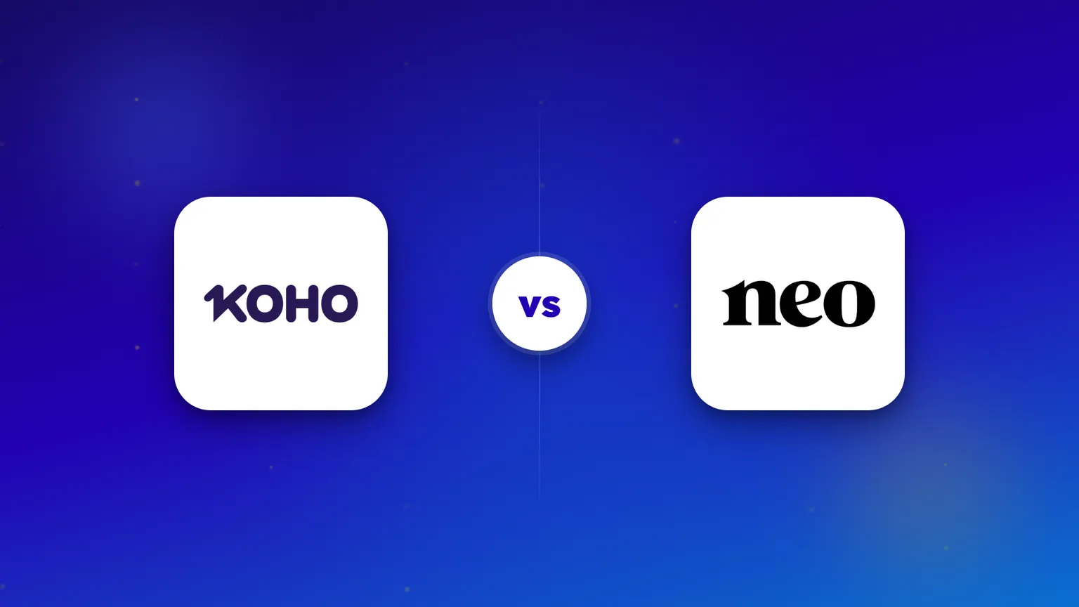 Les logos de KOHO et de Neo Financial côte à côte pour une comparaison directe.