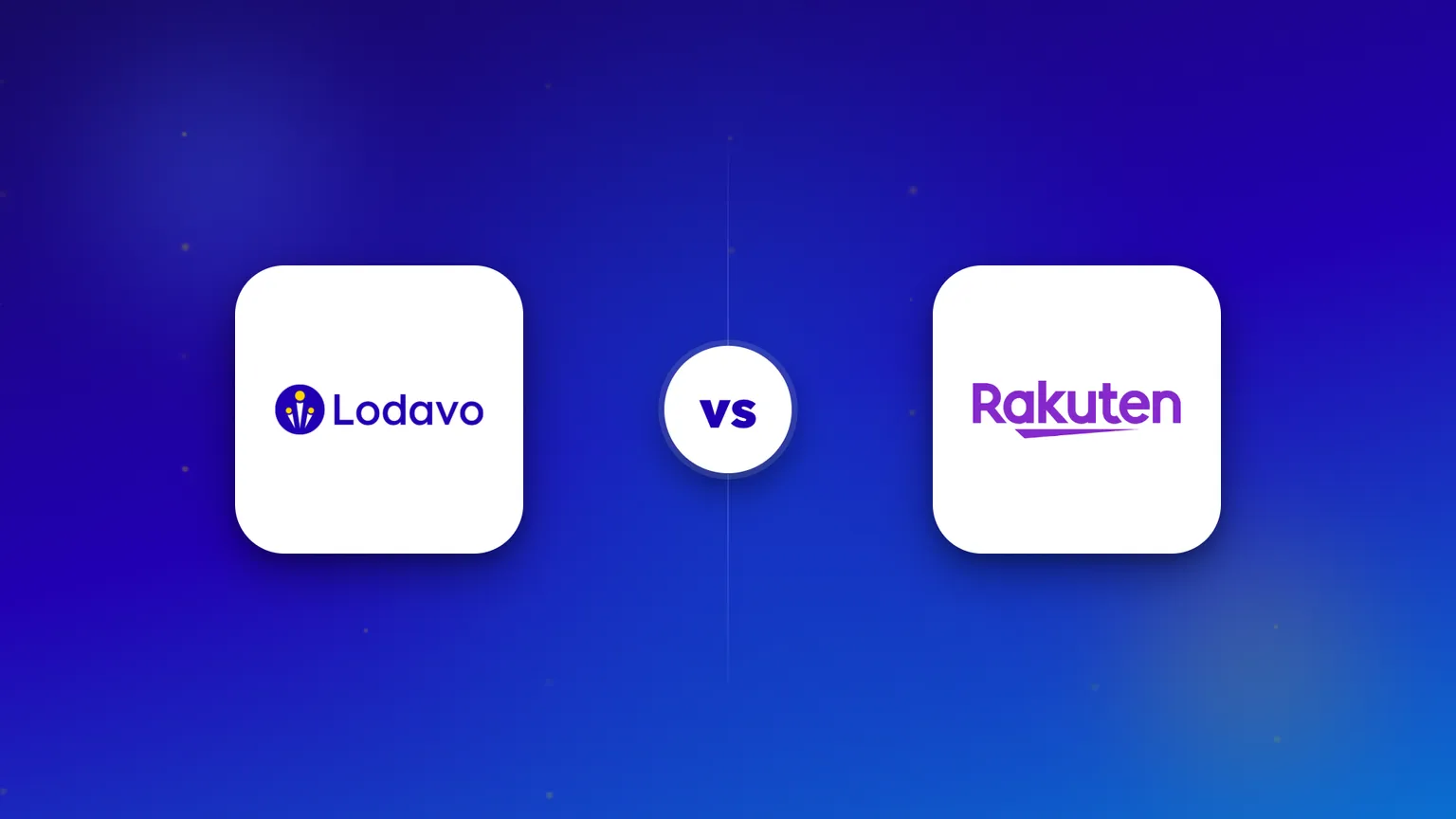 Les logos de Lodavo et de Rakuten côte à côte pour une comparaison directe.