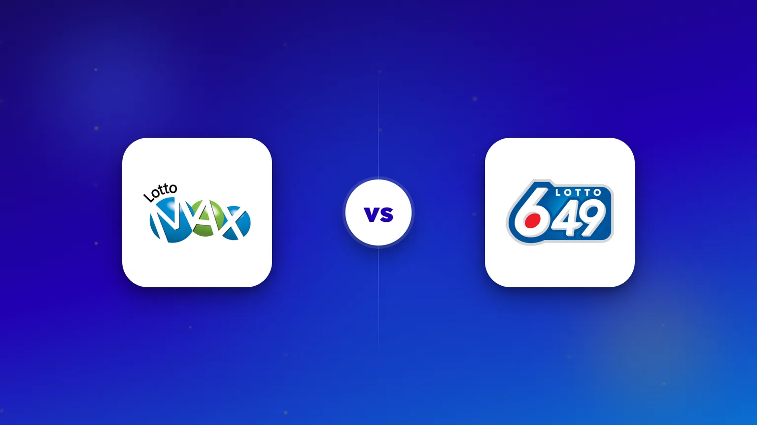 Les logos de Lotto Max et de Lotto 6/49 côte à côte dans une comparaison directe.